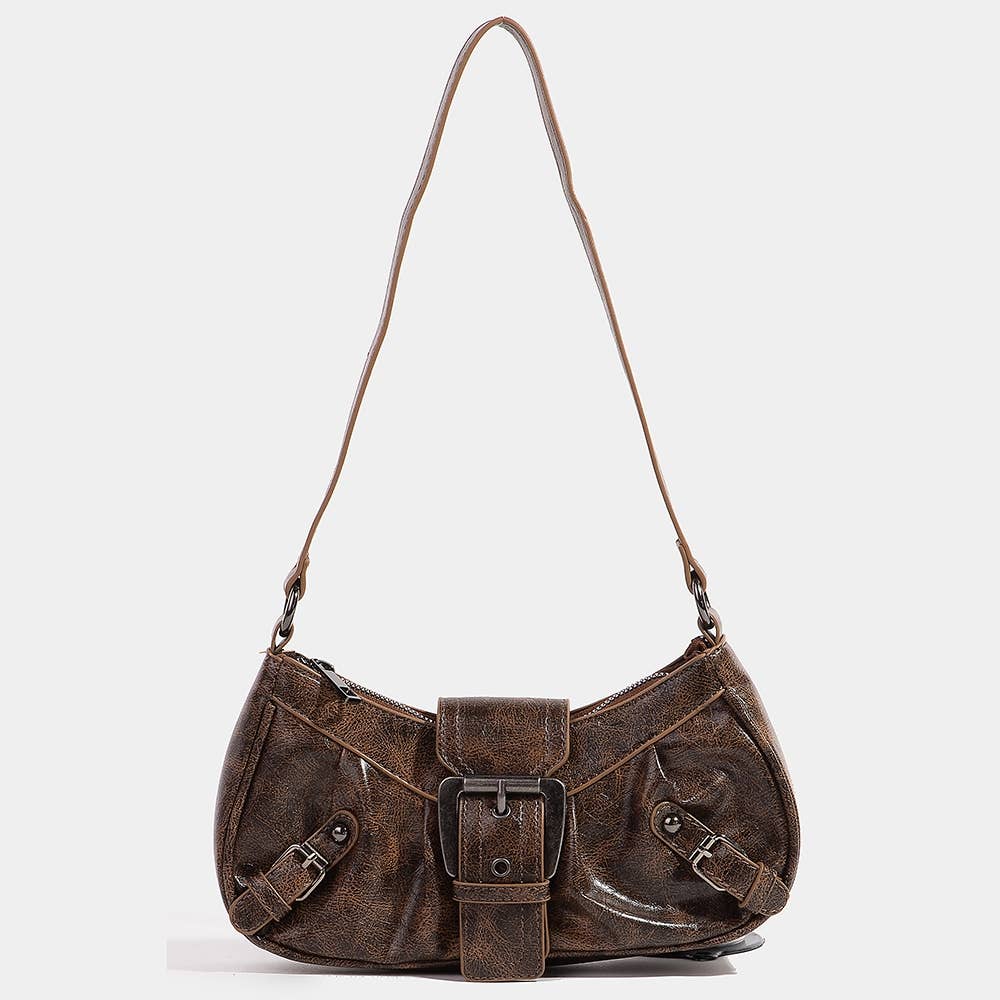 Triple Belt Faux Leather Hand Bag: IV