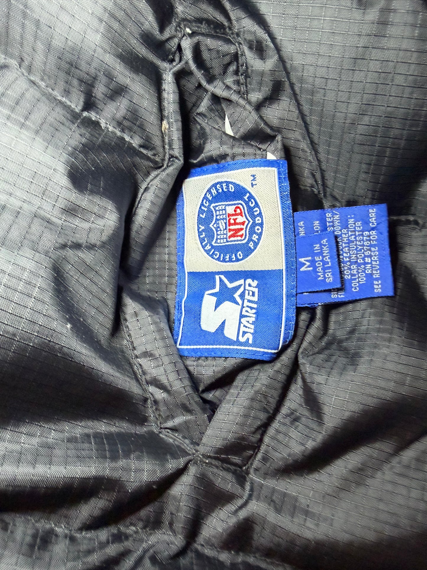 Vintage 90s Starter Raiders Reversible Jacket – Silver / Black - Size Medium