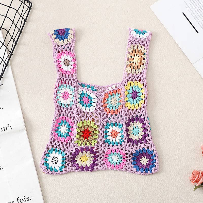 Vintage Crochet Bag - Exquisite Handbag: VIOLET