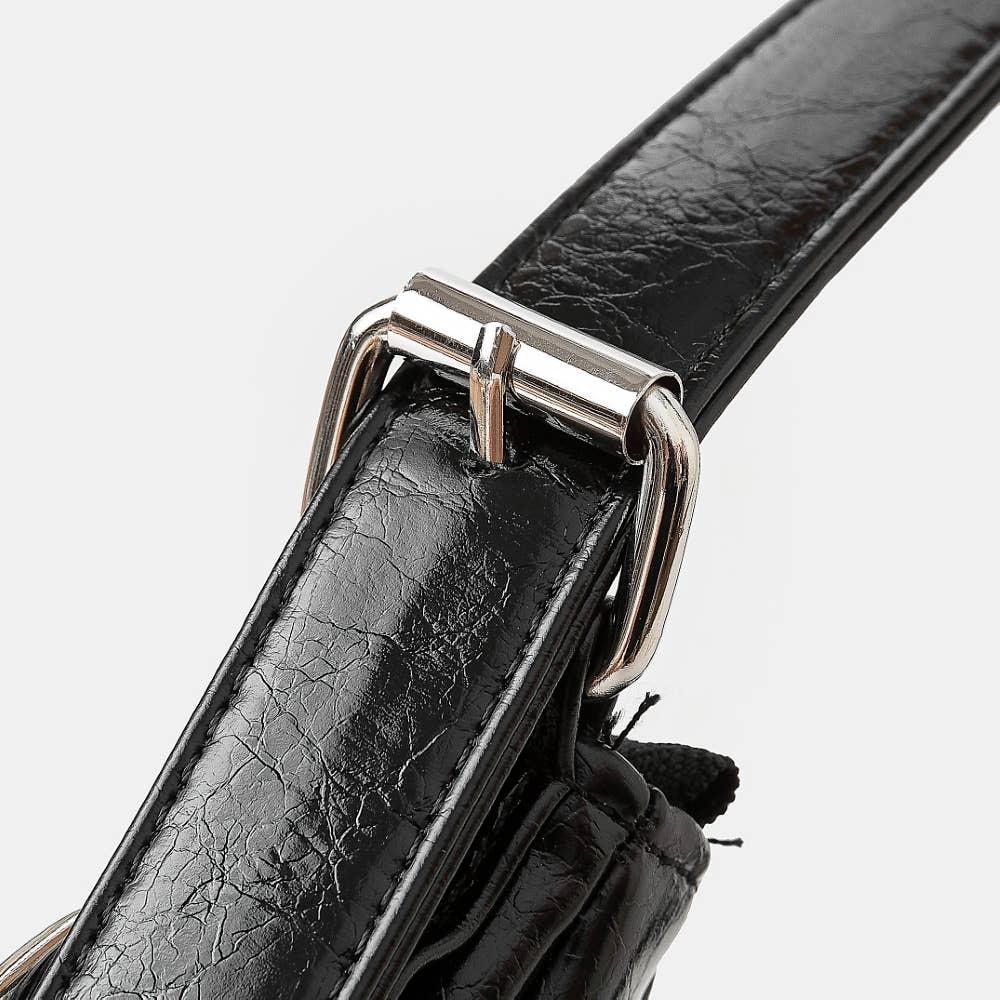 Multi Belt Strap Accent Shoulder Bag: BR