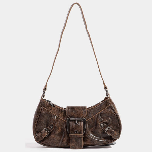 Triple Belt Faux Leather Hand Bag: VBR