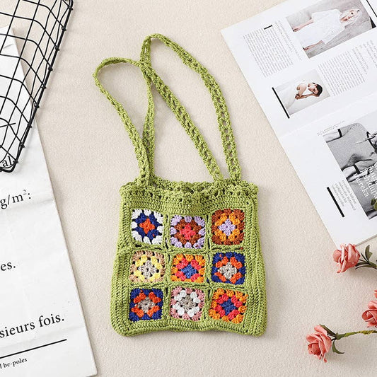 Bohemian Crochet Bag - Exquisite Tote: Green