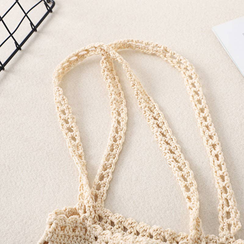 Bohemian Crochet Bag - Exquisite Tote: Beige