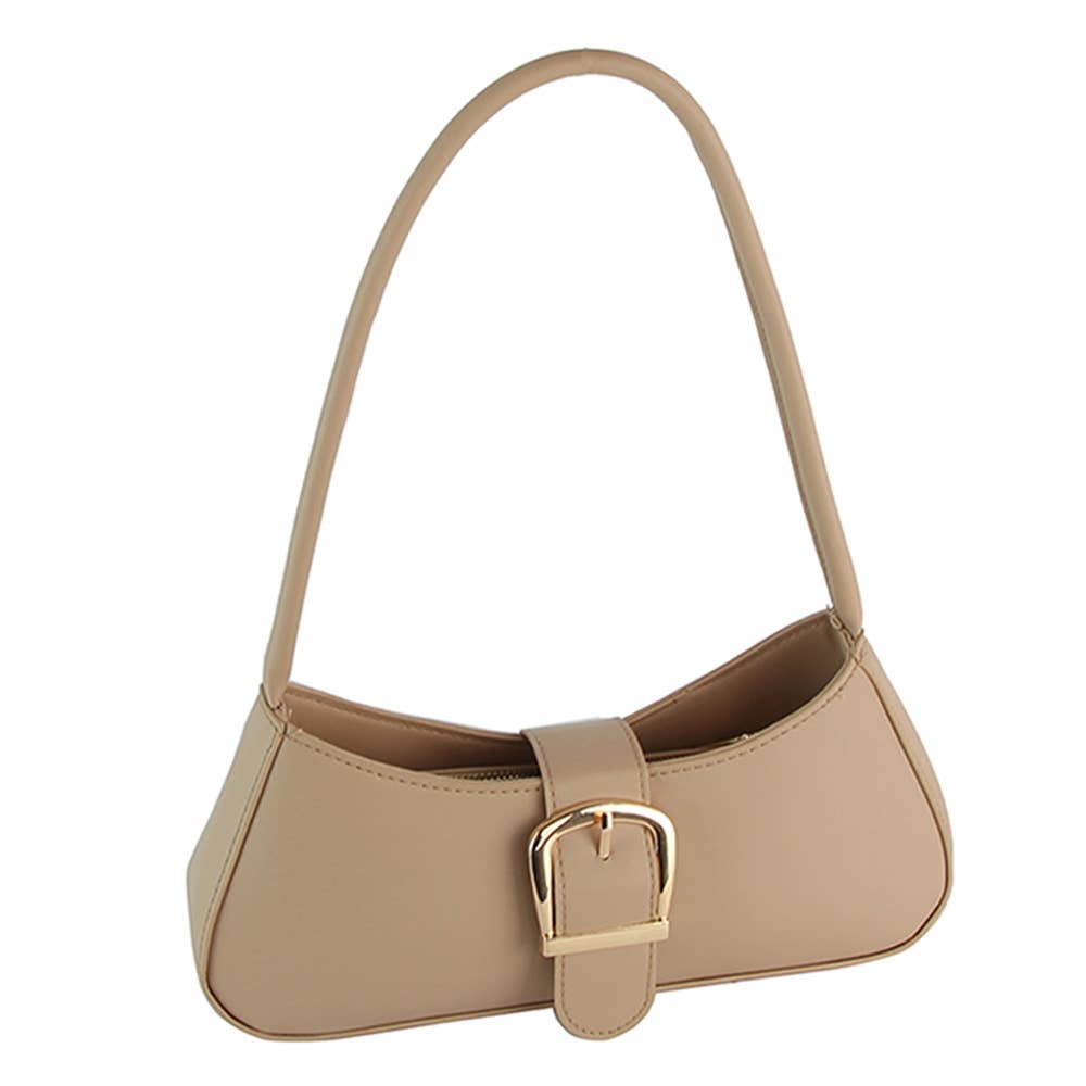 Fashion Buckle Flap Shoulder Bag: BK
