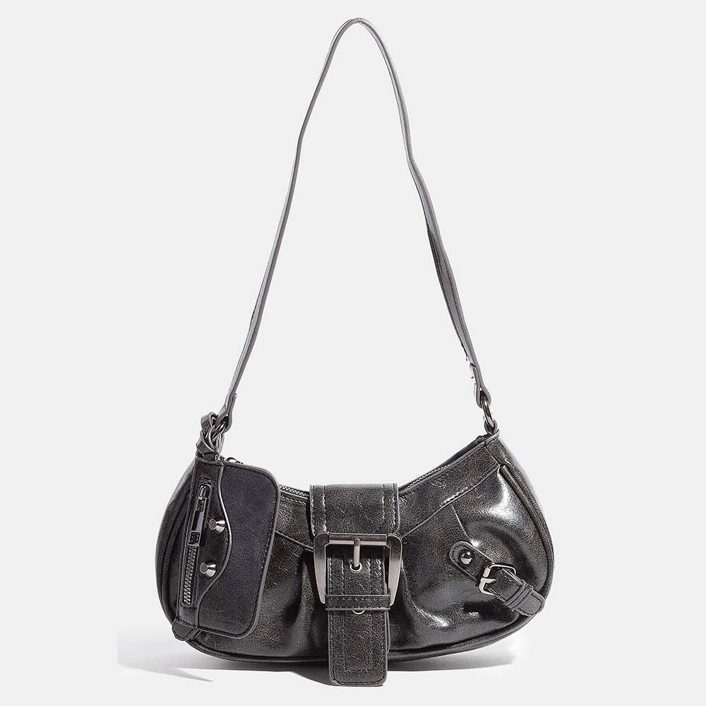 Triple Belt Faux Leather Hand Bag: VBR