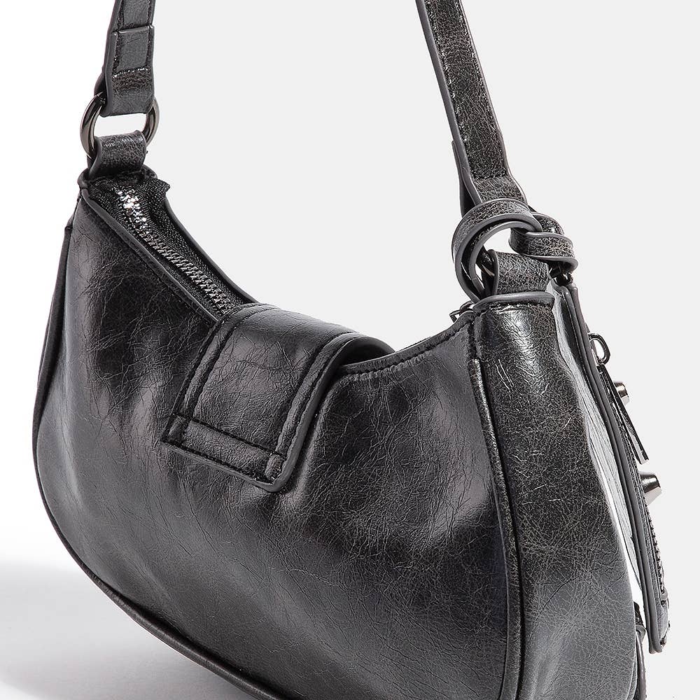 Triple Belt Faux Leather Hand Bag: VBR