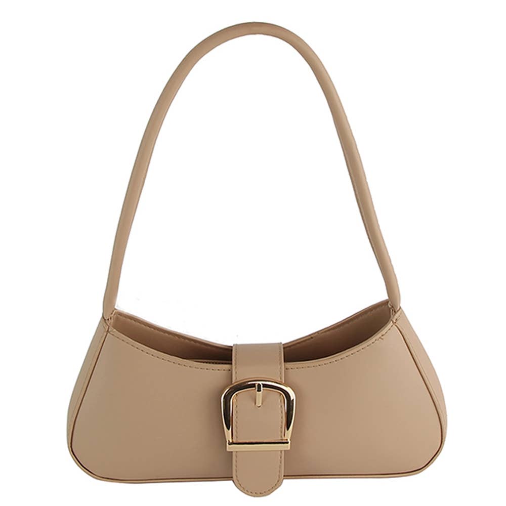 Fashion Buckle Flap Shoulder Bag: BK