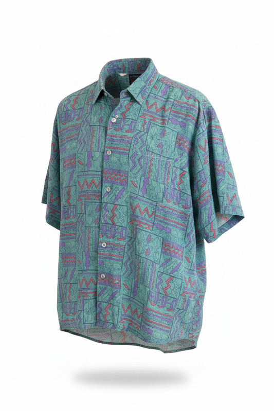 Maui 90s Abstract Print Button-up shirt-Tag Removed Fits Large/X-Large