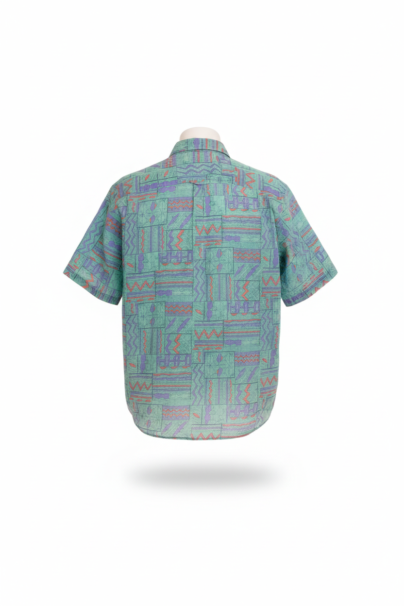 Maui 90s Abstract Print Button-up shirt-Tag Removed Fits Large/X-Large