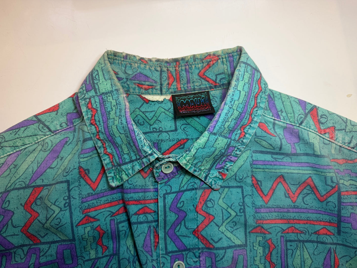 Maui 90s Abstract Print Button-up shirt-Tag Removed Fits Large/X-Large