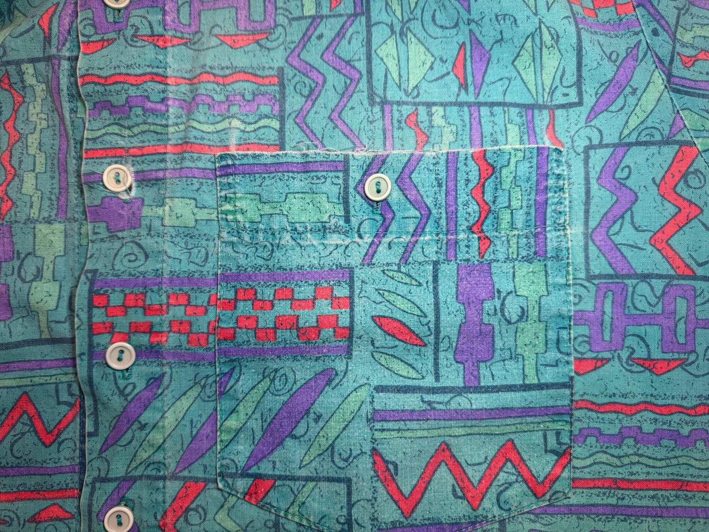 Maui 90s Abstract Print Button-up shirt-Tag Removed Fits Large/X-Large