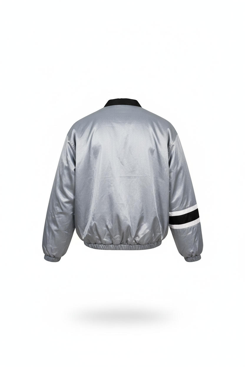 Vintage 90s Starter Raiders Reversible Jacket – Silver / Black - Size Medium