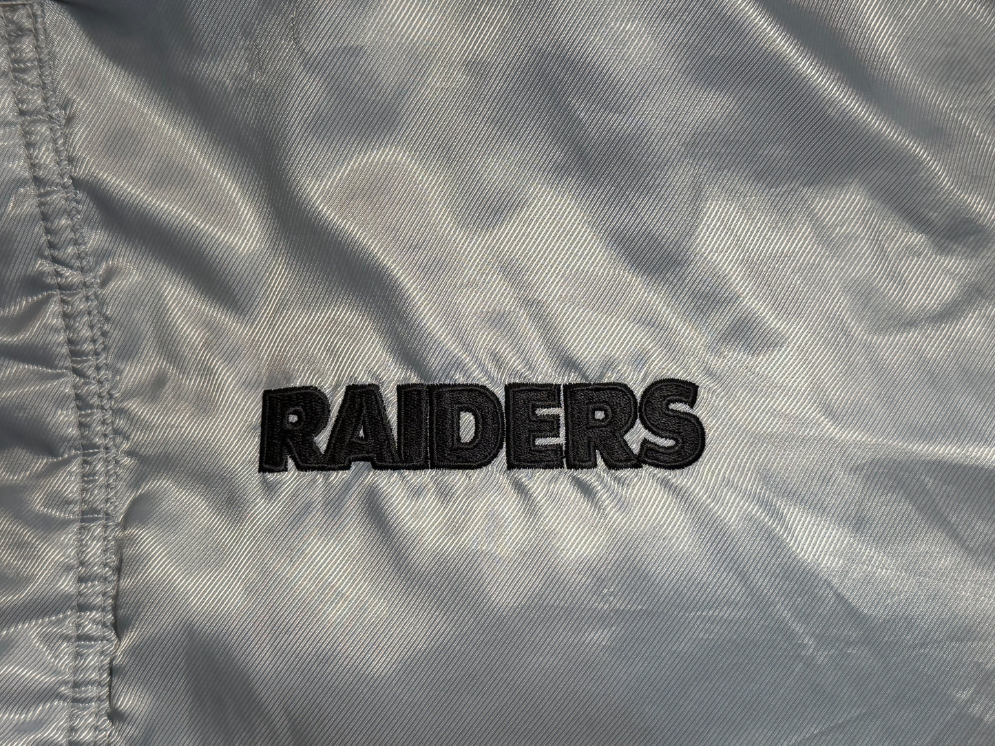 Vintage 90s Starter Raiders Reversible Jacket – Silver / Black - Size Medium
