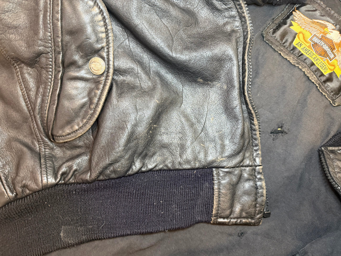 Vintage Harley-Davidson Leather Bomber Jacket – “An American Legend” - Size Large