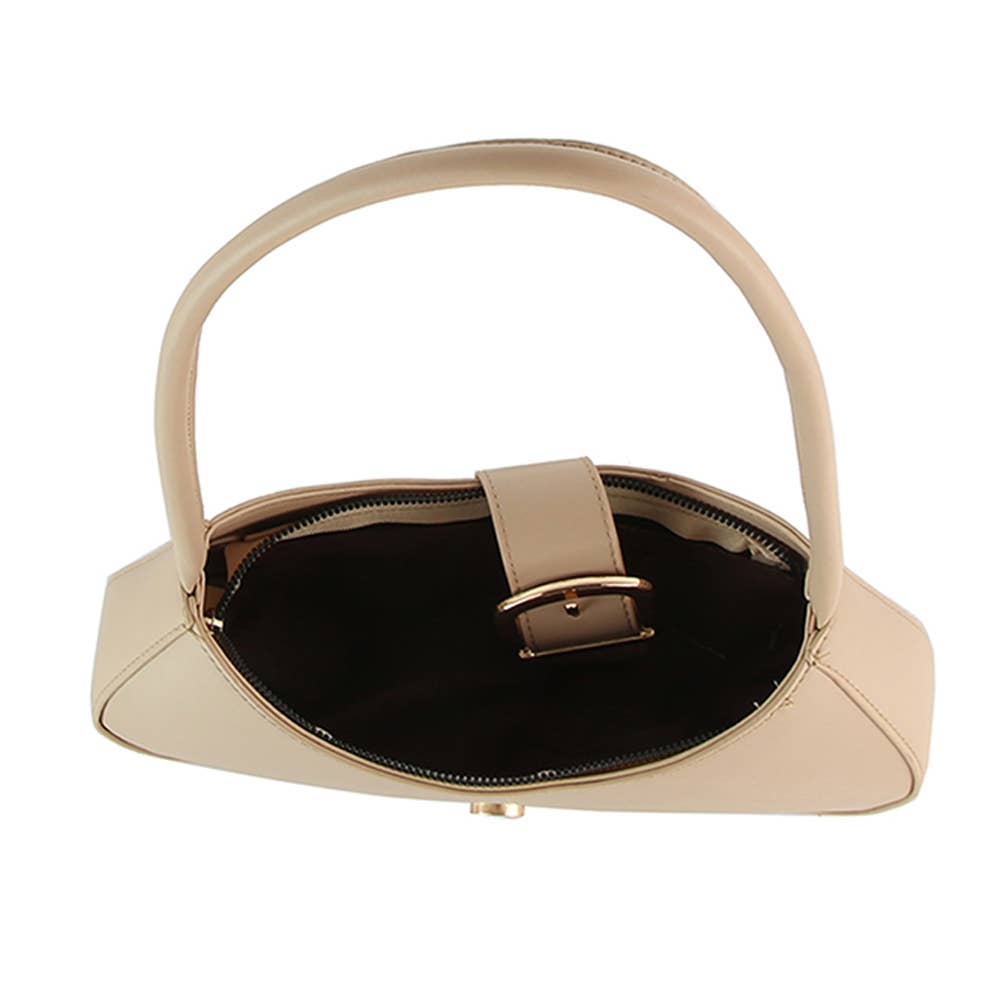 Fashion Buckle Flap Shoulder Bag: BK