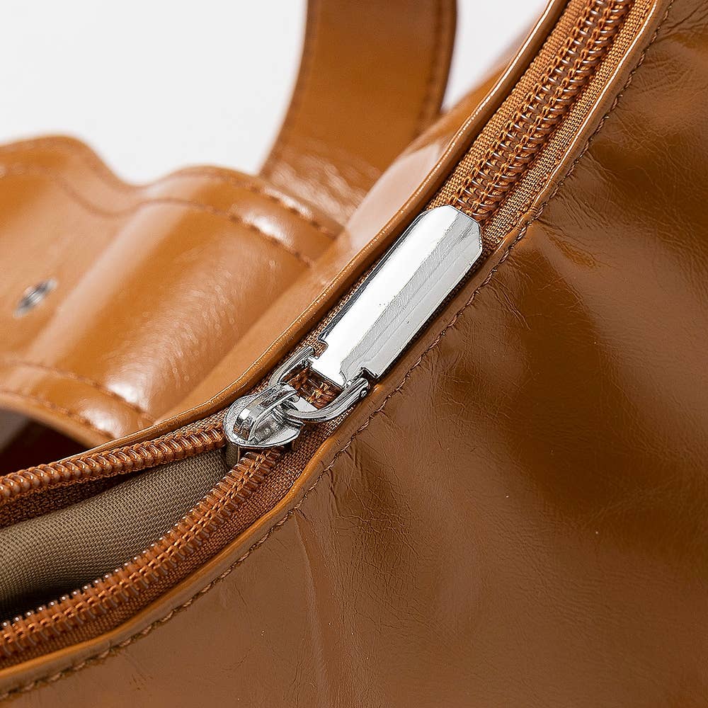 Leather Studded Trim Shoulder Bag: IV