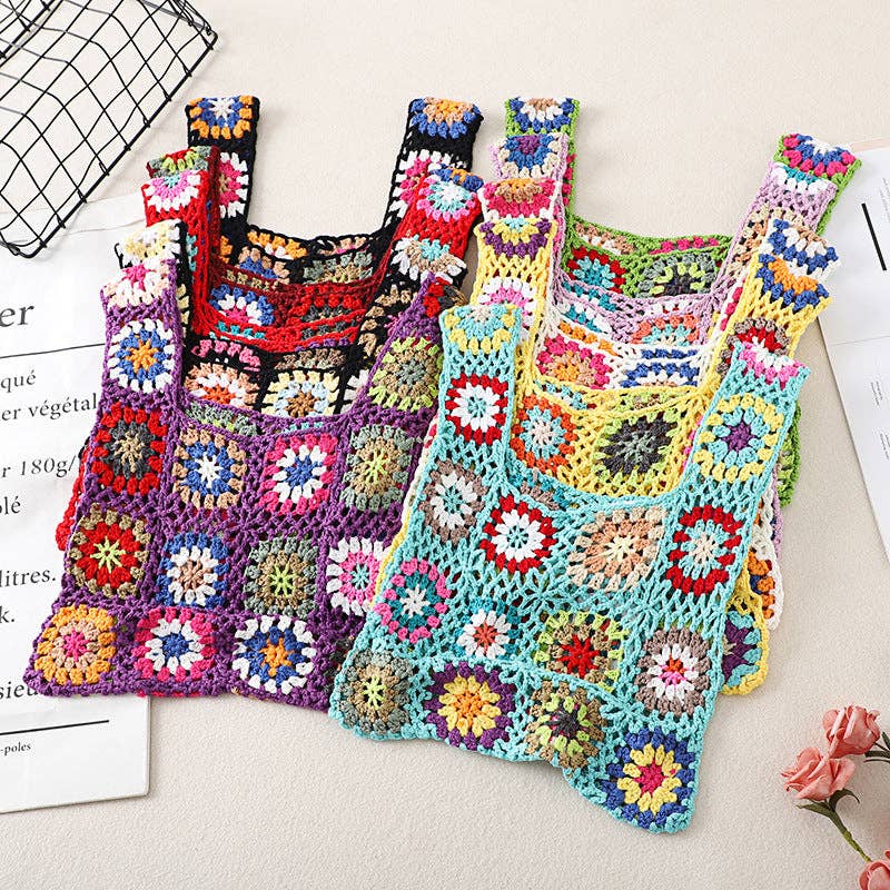 Vintage Crochet Bag - Exquisite Handbag: VIOLET