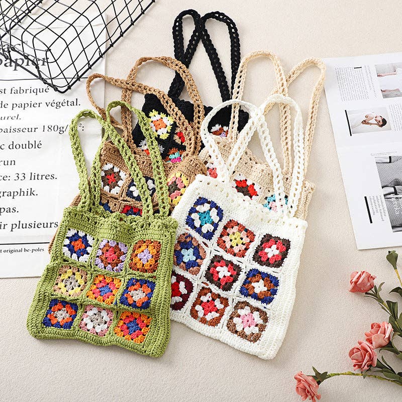 Bohemian Crochet Bag - Exquisite Tote: Green