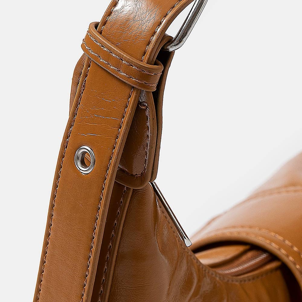 Leather Studded Trim Shoulder Bag: IV
