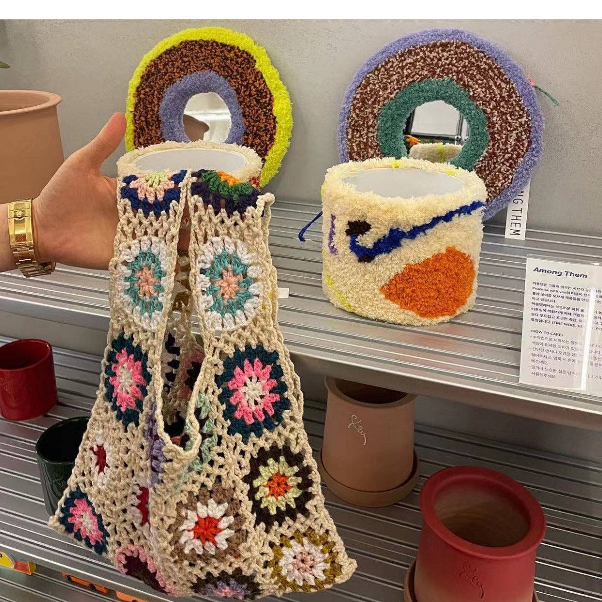 Vintage Crochet Bag - Exquisite Handbag: YELLOW
