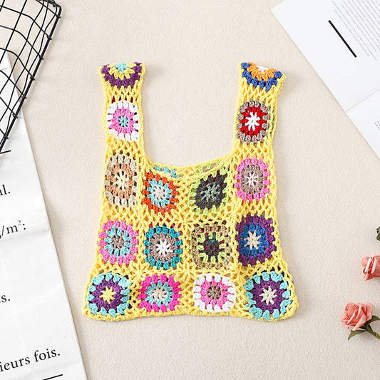 Vintage Crochet Bag - Exquisite Handbag: YELLOW